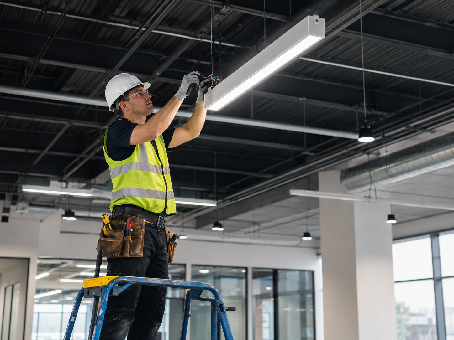 Distribution center electrical panel and commercial power distribution work