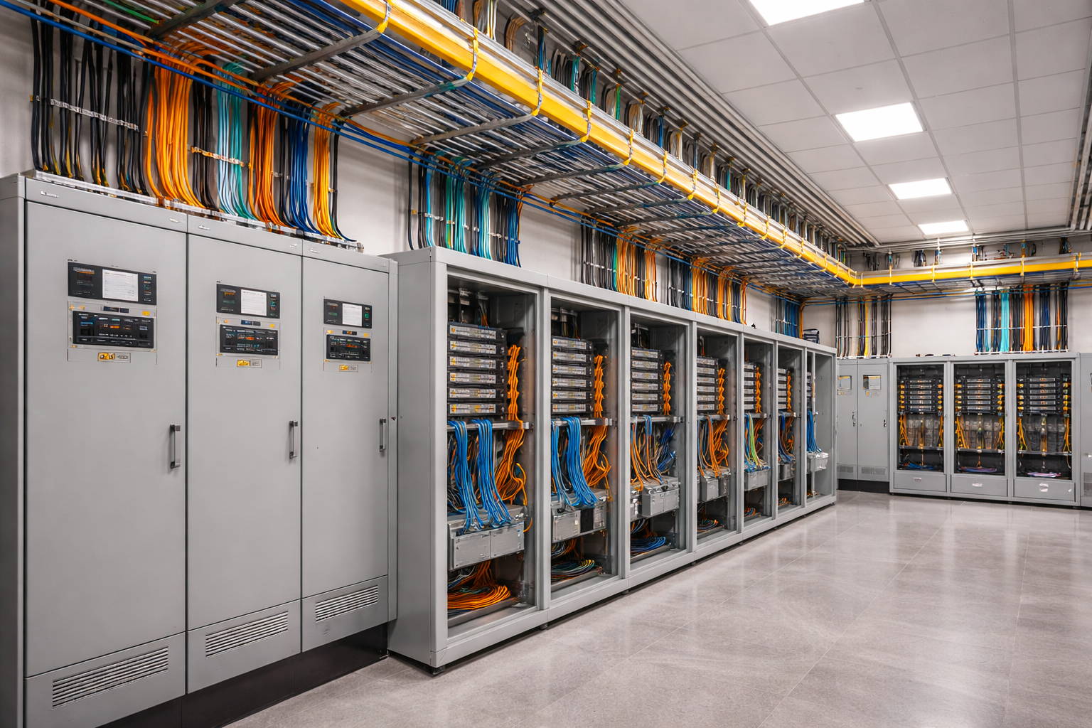 School electrical panel and commercial power distribution work